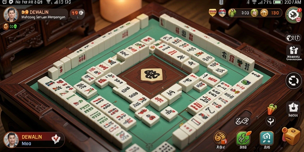 Screenshot DEWALIN menampilkan gameplay Mahjong yang memikat.