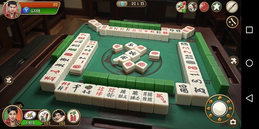 Tangkapan layar GX88 menampilkan gameplay Mahjong yang mendebarkan dan seru.