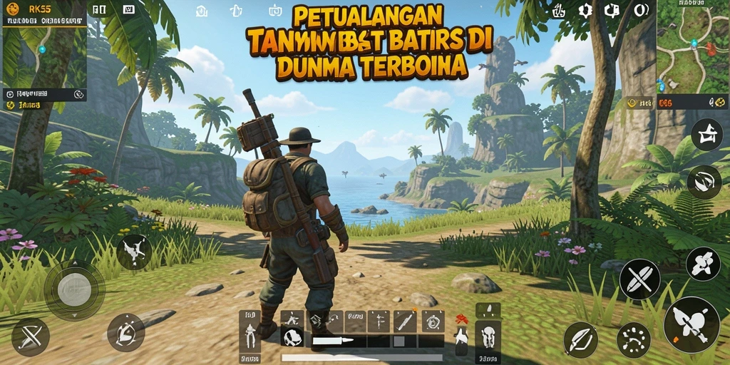Tampilan gameplay RK55 yang memukau dalam dunia terbuka.