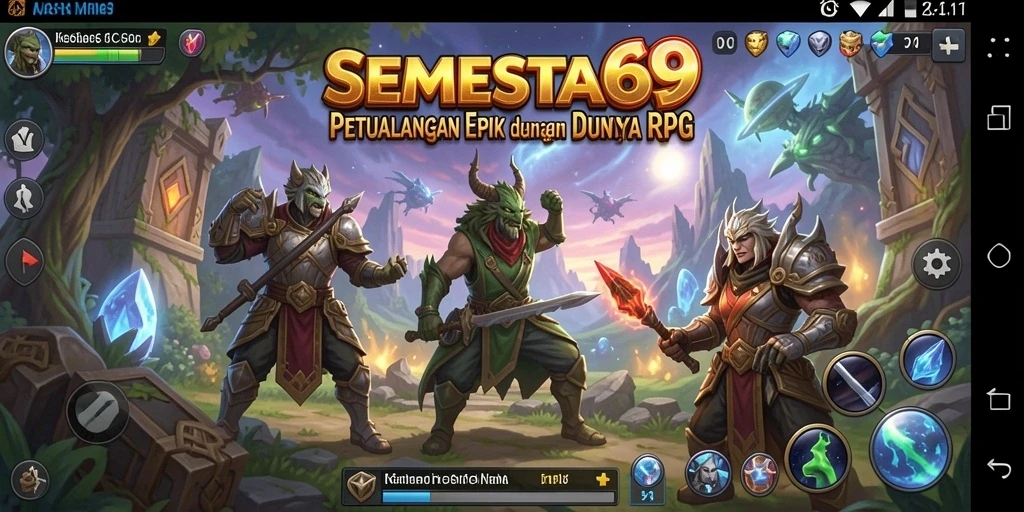 Tampilan aksi seru dalam SEMESTA69 yang penuh petualangan RPG.